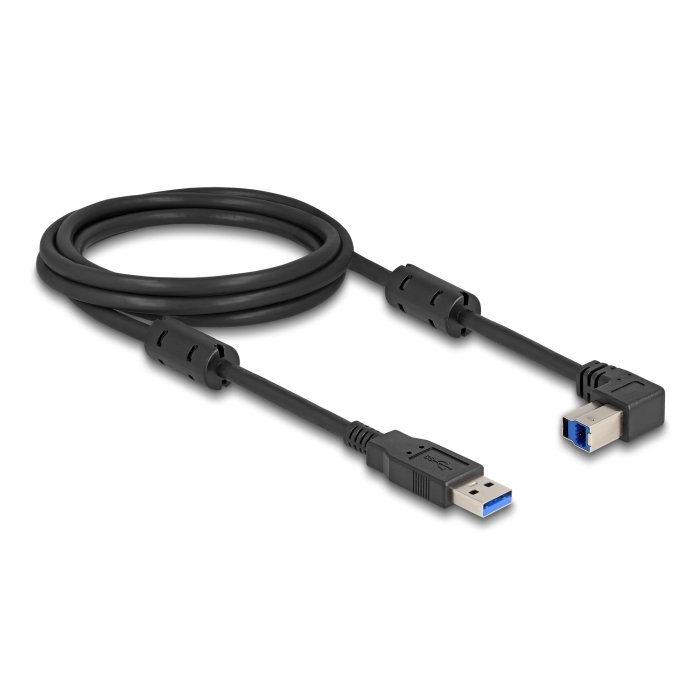 Delock USB 5 Gbps kábel A-típusú apa - B-típusú apa 90 felfelé néző csatlakozóapaval 2 m (81105)