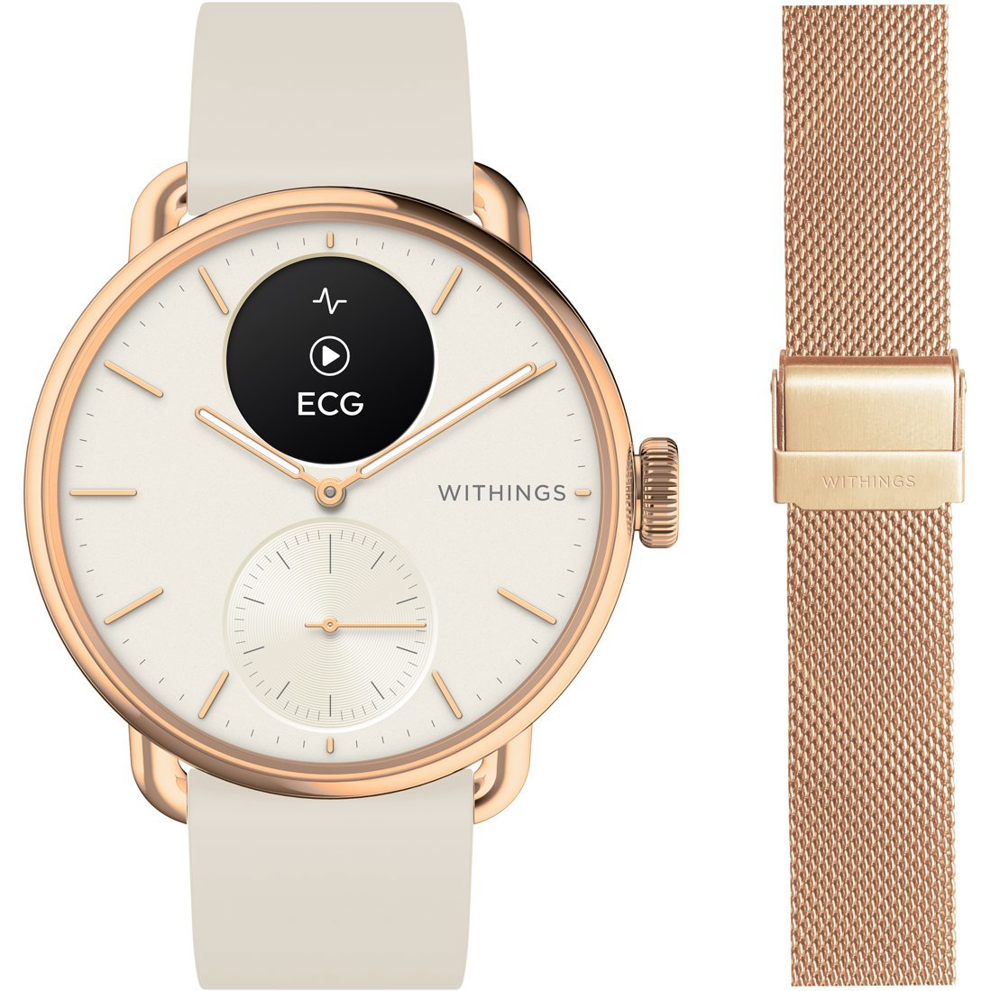 Withings ScanWatch 2 42 mm okosóra rózsa arany milánói szíjjal (HWA10-Bundle 2-All-Int)