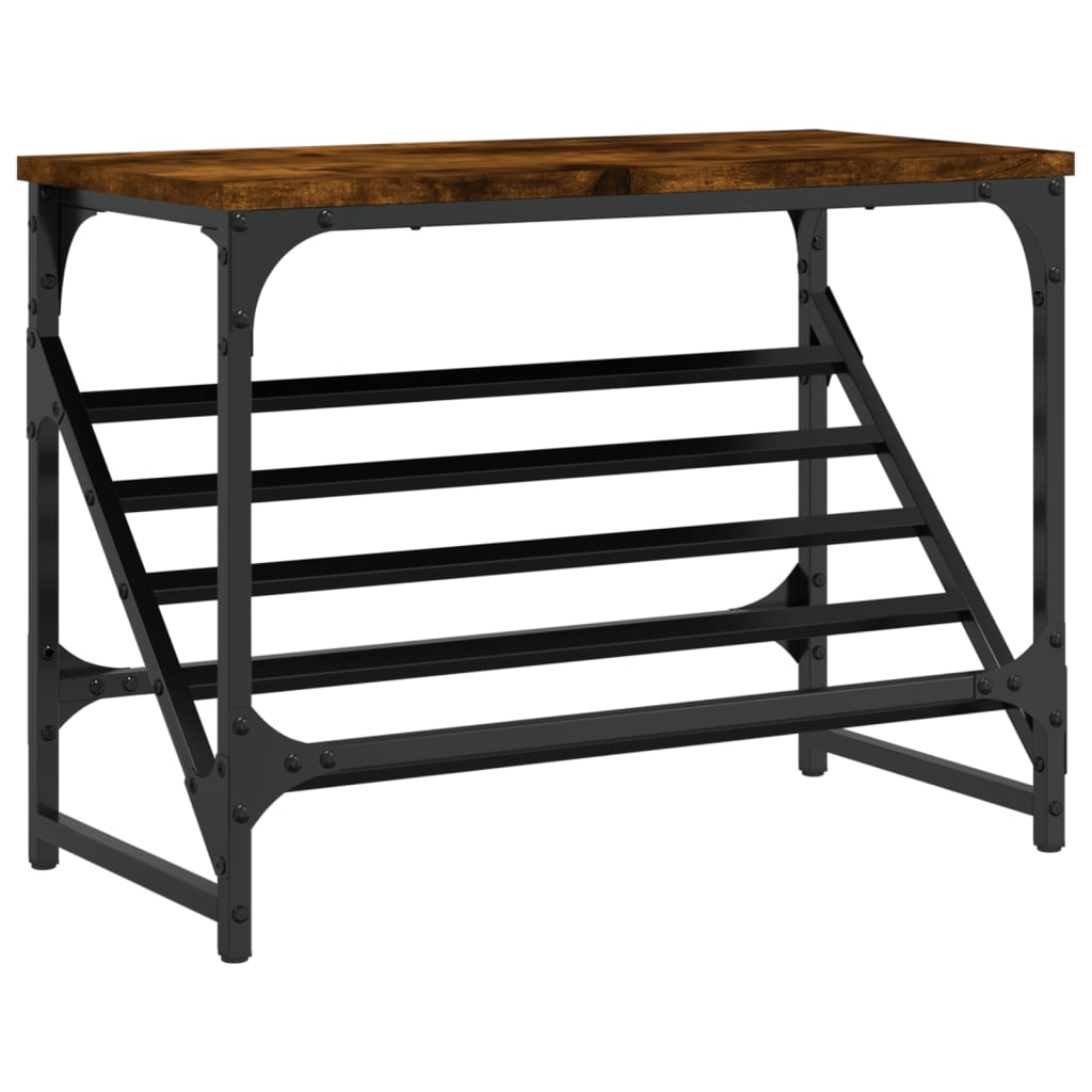 füstös tölgy színű műfa cipőtartó 60x30x45 cm (833415)