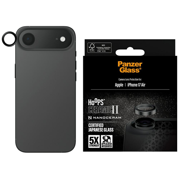 PanzerGlass ® Hoops® Ceramic II Camera Lens Protector iPhone 17 Air Klar skærmbeskytter Apple 1 stk