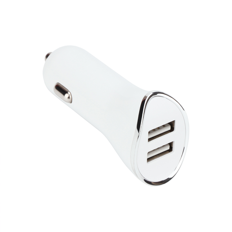 VCOM Autós 2xUSB töltő 10.5W Fehér (M077)