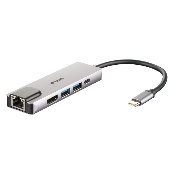 D-Link DUB-M520 dockingstation Ledningsført Thunderbolt 3 Aluminium, Sort
