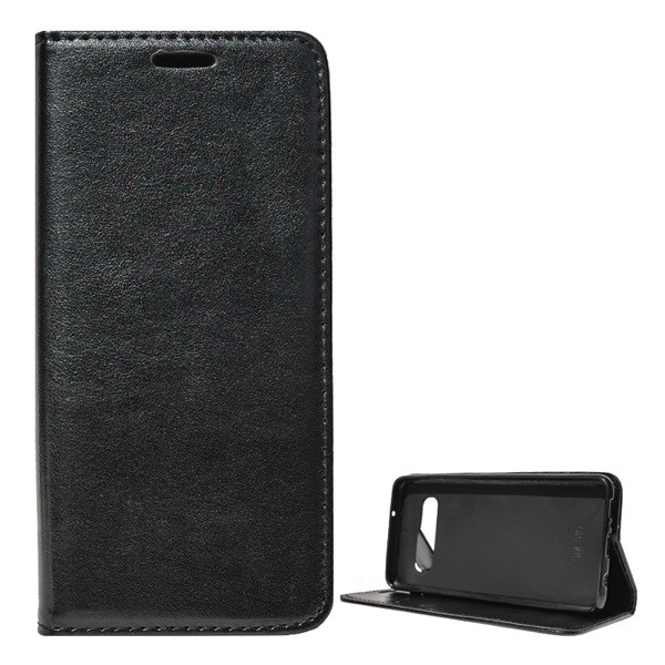 Tok álló, bőr hatású (FLIP, oldalra nyíló, asztali tartó funkció) FEKETE [Samsung Galaxy S10 (SM-G973)] (5996457845552)