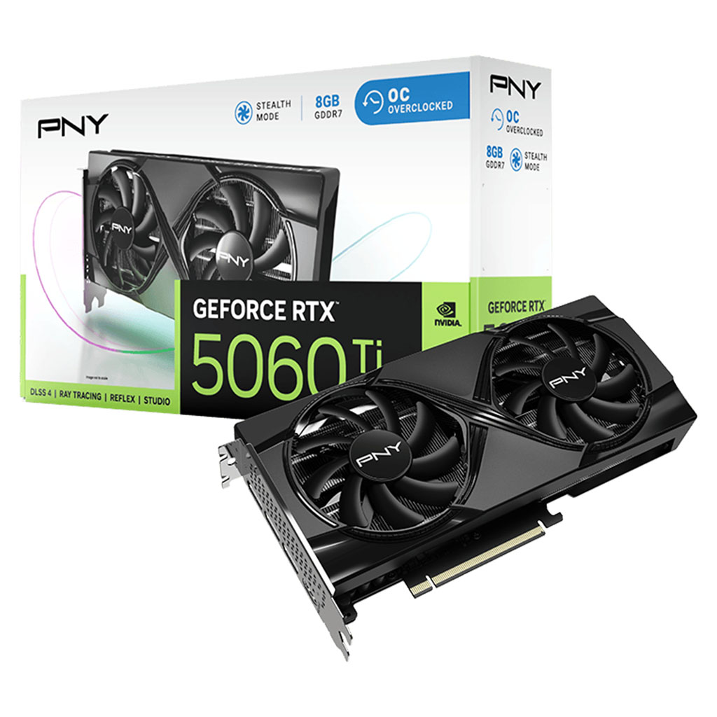 PNY GeForce RTX 5060 TI 8GB GDDR7 Verto OC Videókártya (VCG5060T8DFXPB1-O)