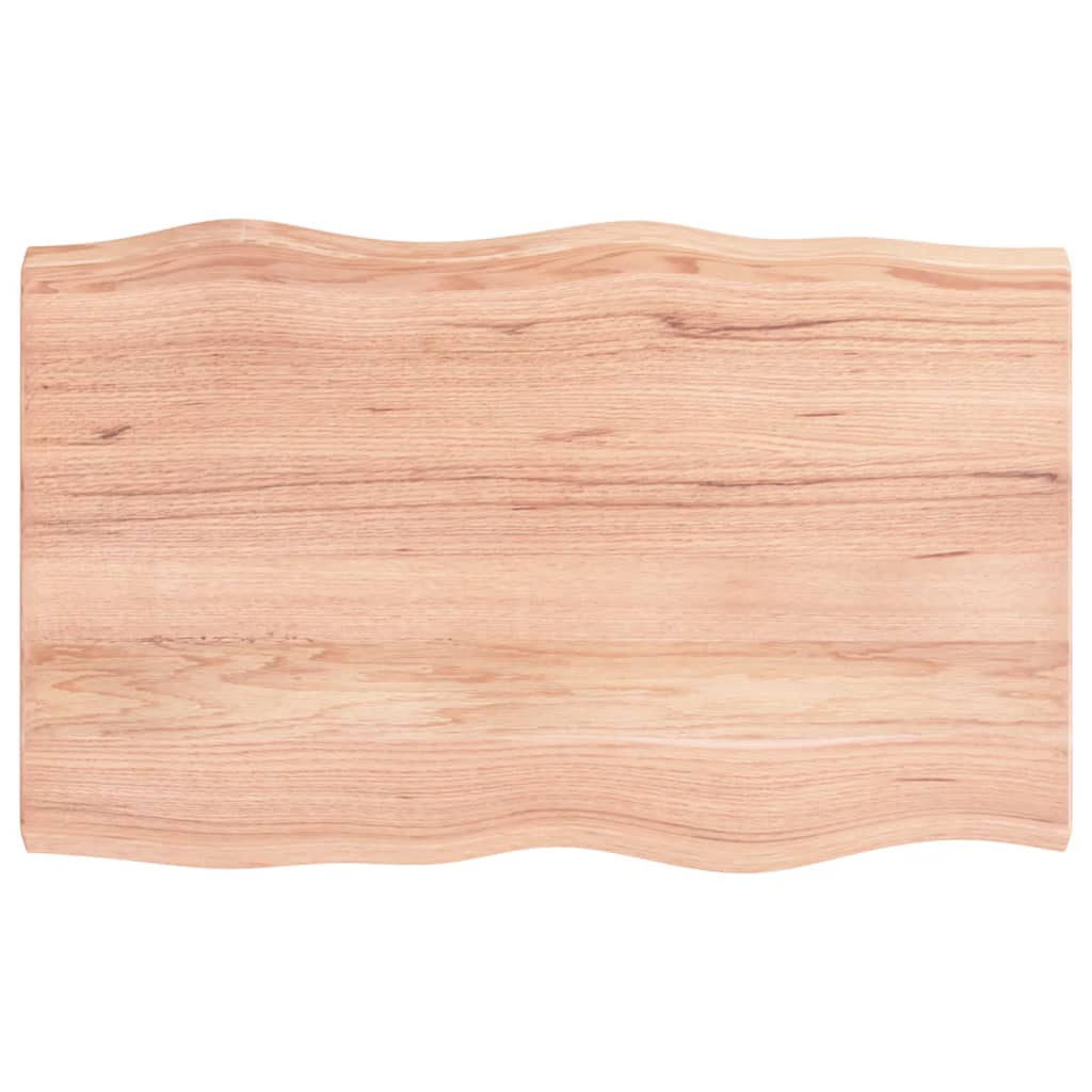 világosbarna asztallap 80x50x(2-4) cm kezelt tömör élőszegélyes (363942)