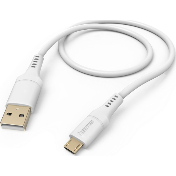 Hama Flexible cavo USB USB 2.0 1,5 m USB A Micro-USB B Bianco