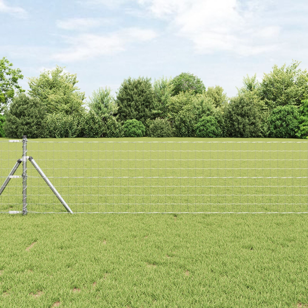 Kerítés oszlopokkal Ezüst 0,6 x 25 m Acél