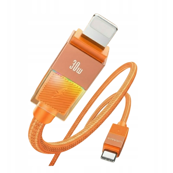 USAMS U93 USB-C - Lightning adat- és töltőkábel 1,2m narancssárga (SJ776USB02)