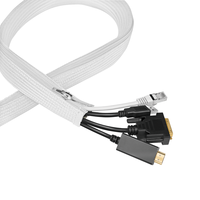 Logilink Kábelhüvely cipzárral, Poliészter, O 50 mm, fehér, 5 m (KAB0091) (KAB0091)