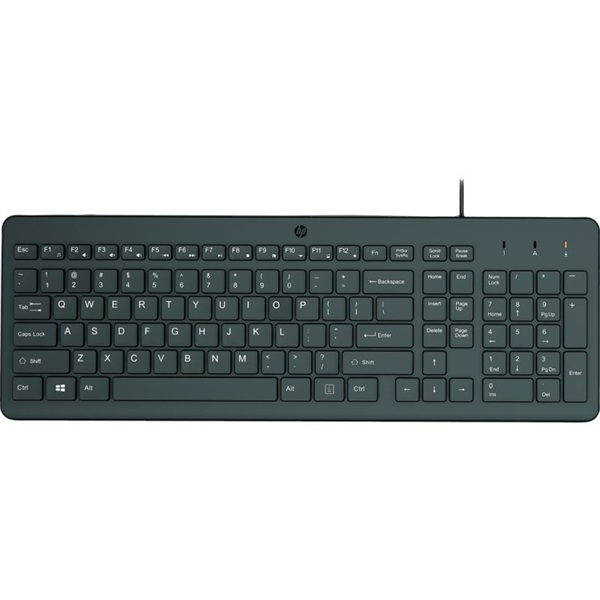 HP 150 USB-A Wired Keyboard tastatur Universel Sort