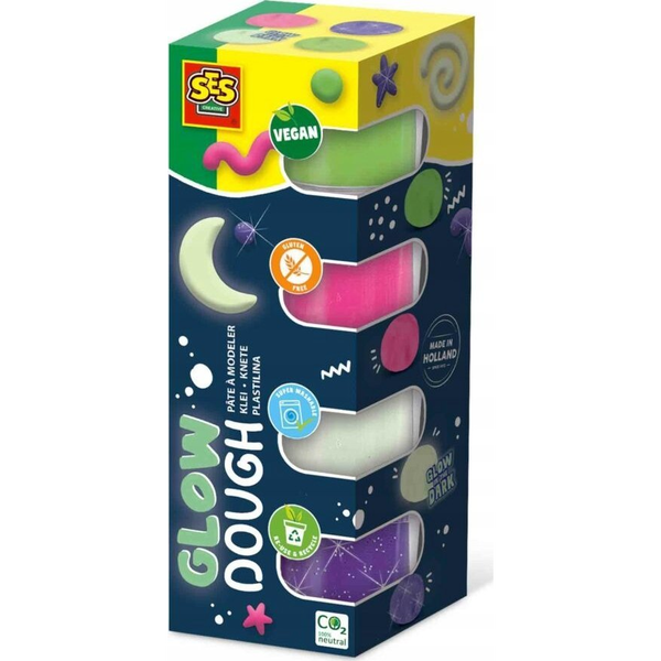 SES Creative 00516 compuesto para cerámica y modelaje Pasta para modelar 360 g Verde, Rosa, Púrpura, Blanco 4 pieza(s)