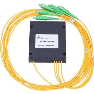 Extralink 1:4 PLC SPLITTER SC/APC 2.0MM 1.5M G657A ABS MODULE Kábelelosztó Fekete (EX.7799)