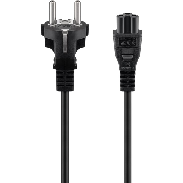 Napájecí kabel Goobay 93586, 1.8m, černý, typ E/F, C5