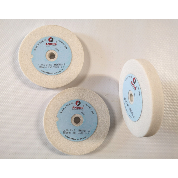 ANDRE FLAT GRINDING WHEEL 125mm x 16mm x 12.7mm 99A60K7VE01-35 WHITE "TYPE 1"