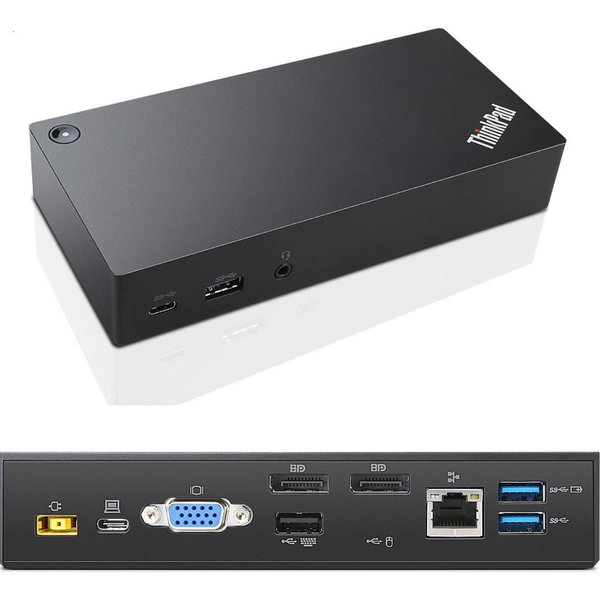 Lenovo 03X7194 laptop dock & poortreplicator Bedraad USB 3.2 Gen 1 (3.1 Gen 1) Type-C Zwart