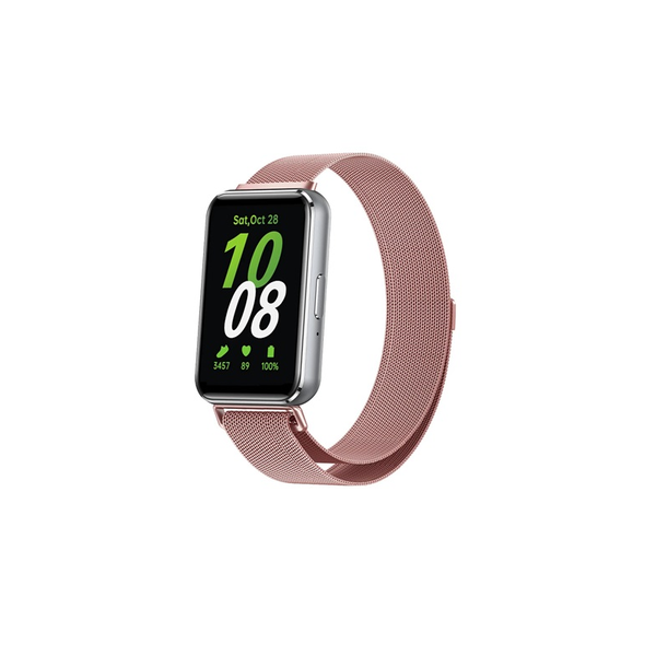 Mybandz 65053 Samsung Galaxy Fit 3 Milánói Mágneses Fém Okosóra szíj 20mm - Rózsaszín