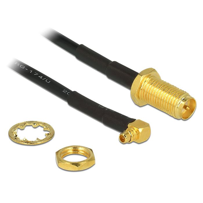 Delock antenna kábel RP-SMA Jack Bulkhead > MMCX 90 Plug 320mm (88936) (DE88936)
