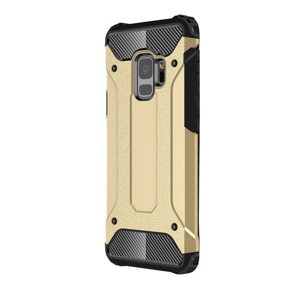 Defender műanyag telefonvédő (közepesen ütésálló, légpárnás sarok, szilikon belső, fémhatás) ARANY [Samsung Galaxy S9 (SM-G960)] (5996457743162)