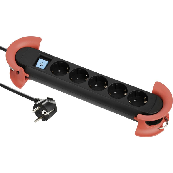 Maxtrack NV 60-5 L Elosztó kapcsolóval Fekete Védőérintkezős 5m