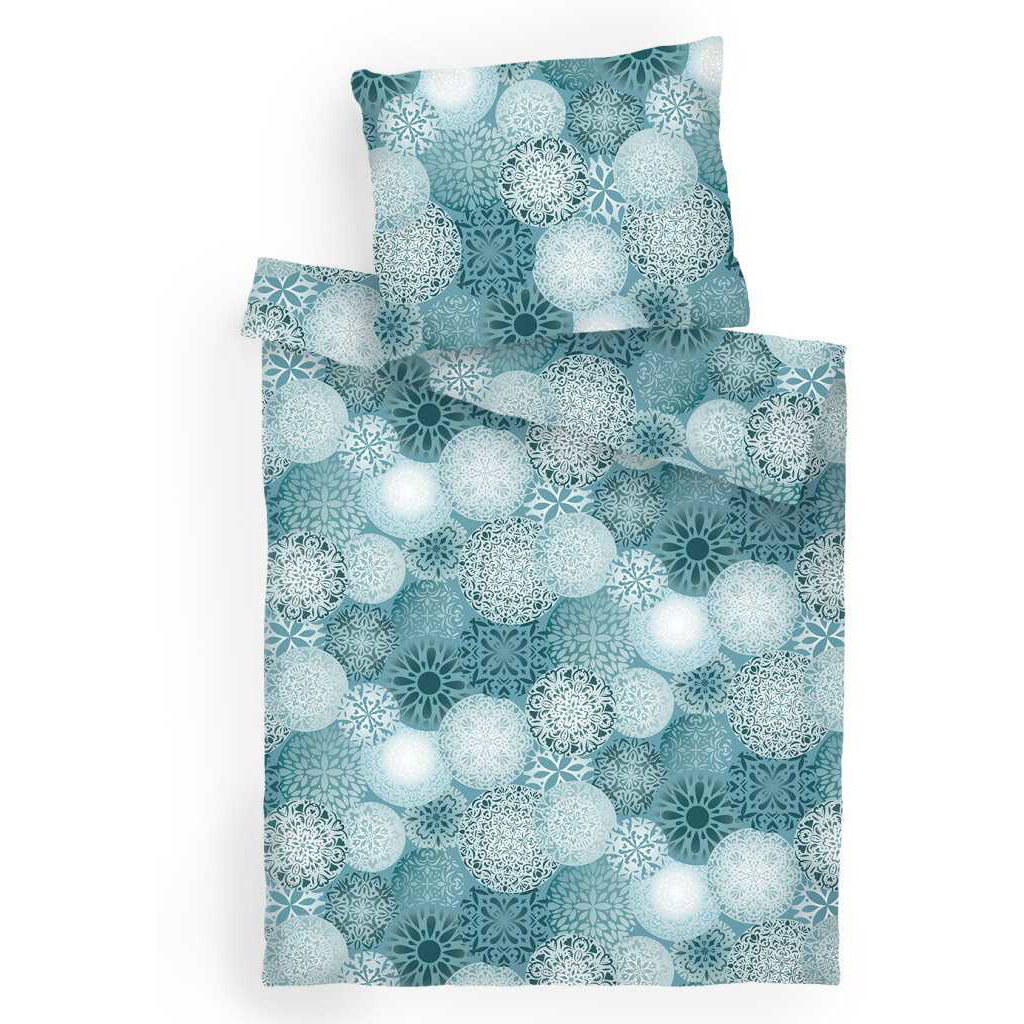 Dadka Geon ágynemű, szatén 140 × 200 cm, 70 × 90 cm, Mandalák, menta (8596132003115)