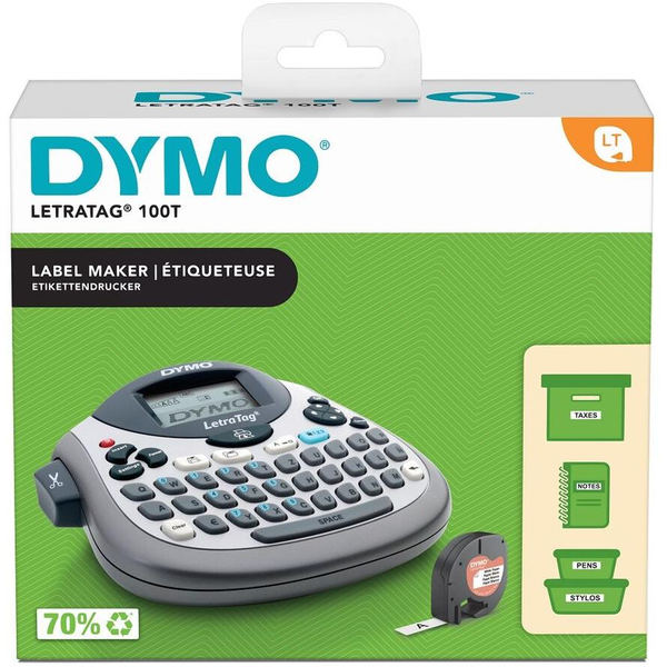 Dymo LetraTag LT-100T етикетен принтер, сребрист, с QWERTZ клавиатура