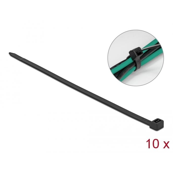 Delock Kábelkötegelő 800 x 8.8mm 10db fekete (19644)