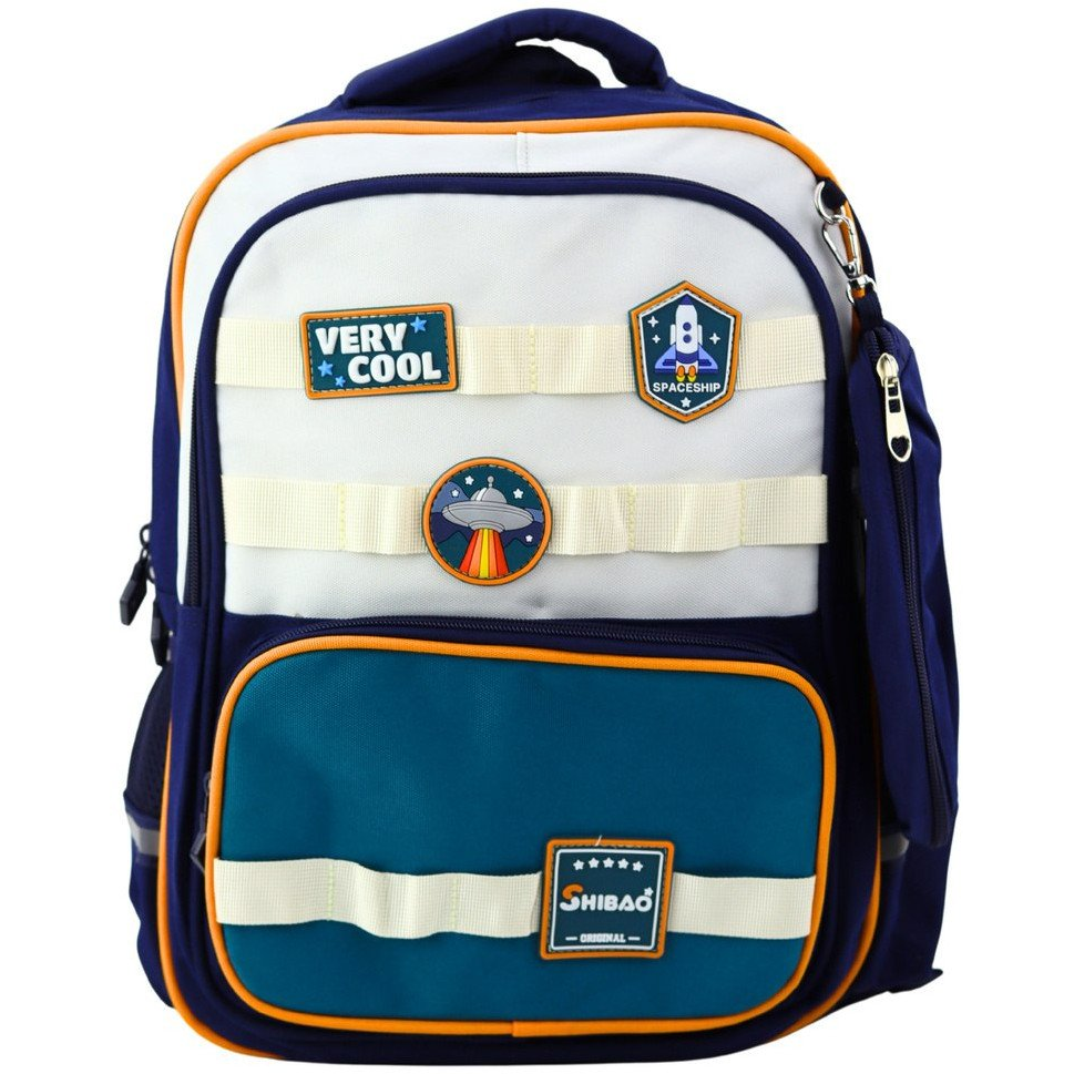 Iskolai Hátizsák Space Patches Ceruzafülkével Navy Blue 16L (22005)
