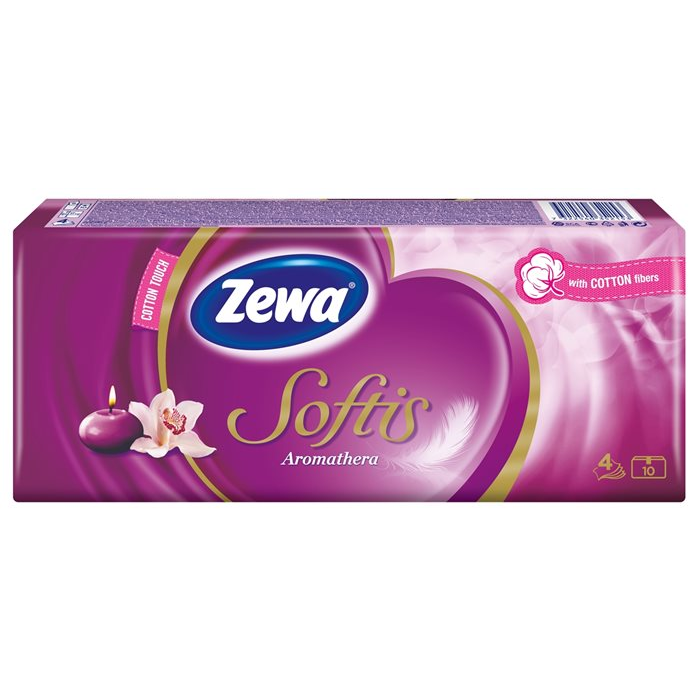 Zewa Softis Aromatherapia Papír zsebkendő 4 rétegű (10x9 db) (53522-00/28112)