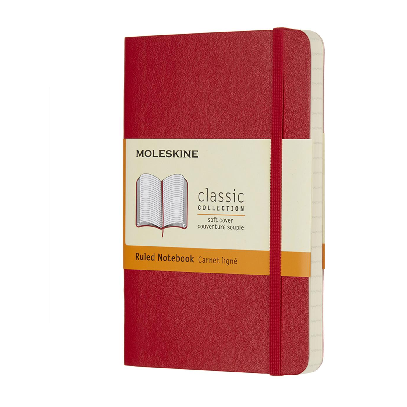 MOLESKINE S, puha kötés, vonalas, piros (QP611F2)