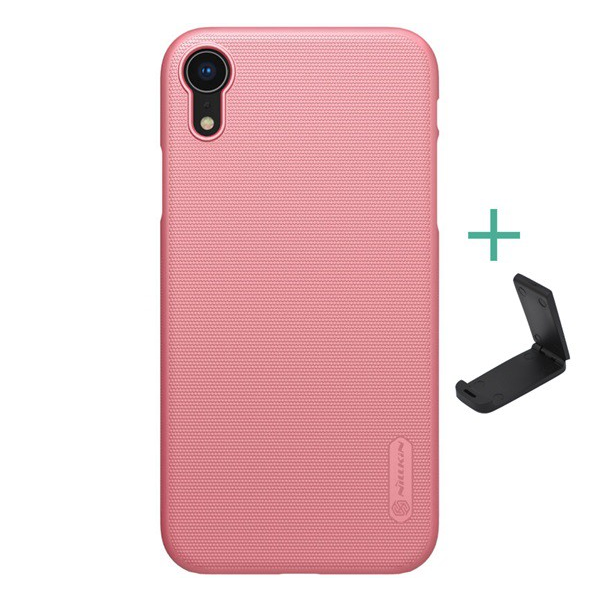 NILLKIN SUPER FROSTED műanyag telefonvédő (gumírozott, érdes felület + asztali tartó) ROZÉARANY [Apple iPhone XR 6.1] (5996457806324)