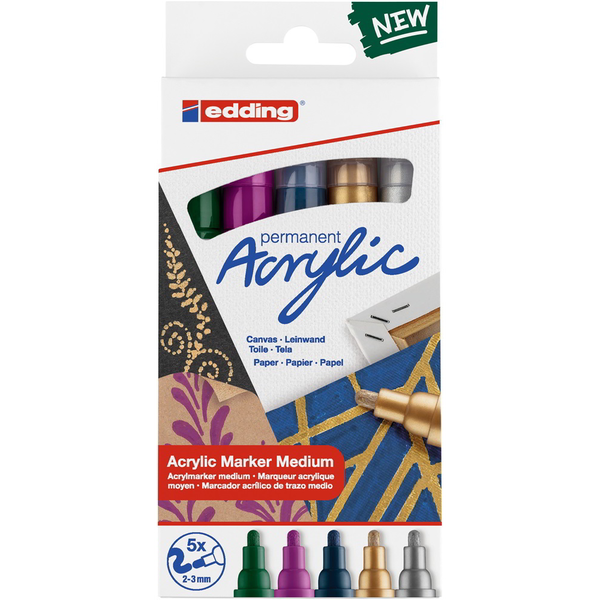 Edding 5100/5 M Akril Marker - Metál színek (5db / csomag)