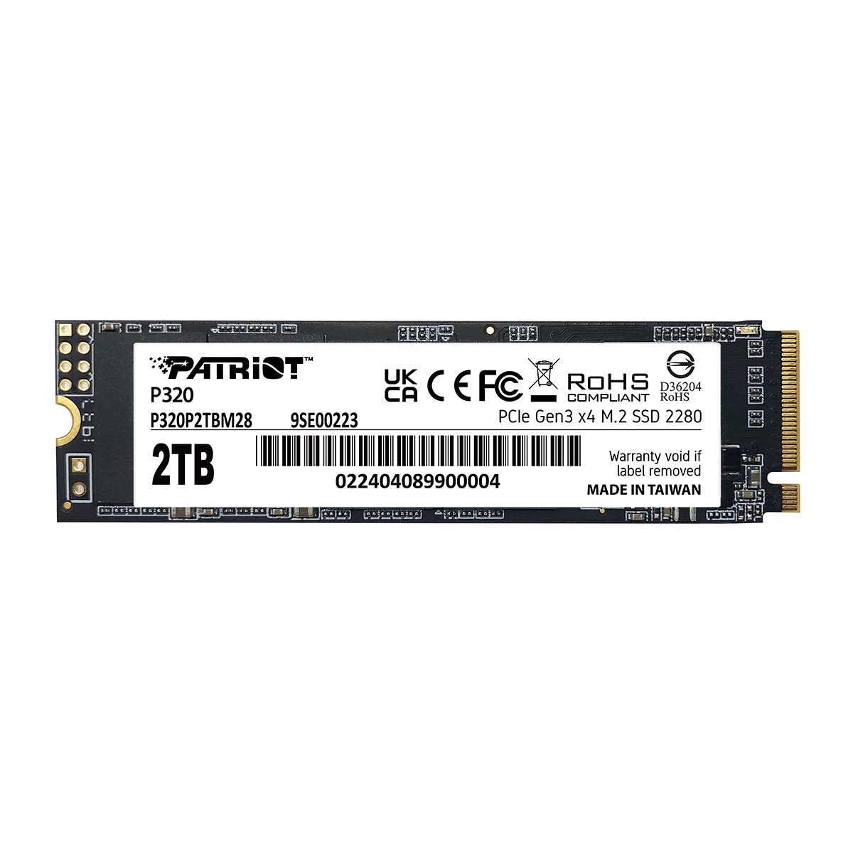 Patriot P320 M.2 NVMe SSD 2TB PCIe 3.0 (P320P2TBM28)