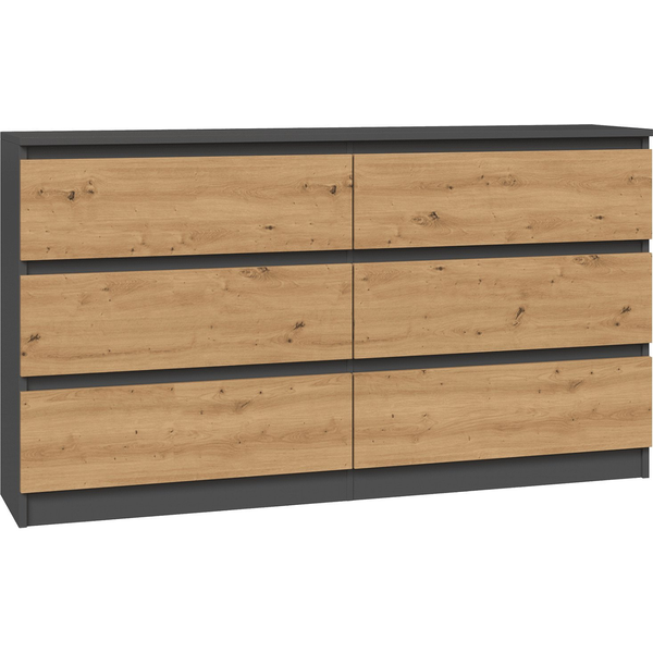 Malwa M6 Chest of Drawers in Anthracite and Artisan Oak - Modern Storage Solution