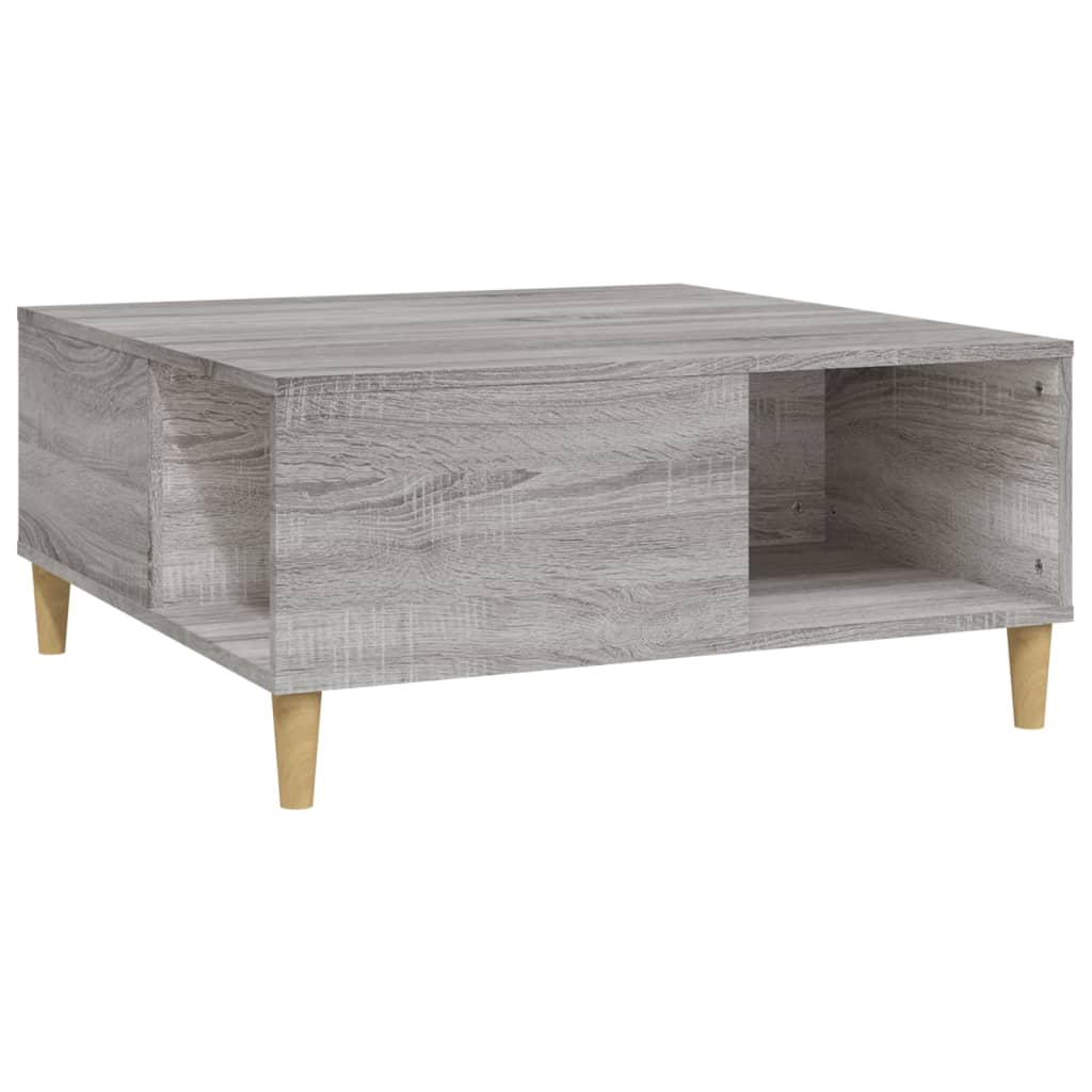 szürke sonoma színű szerelt fa dohányzóasztal 80 x 80 x 36,5 cm (821098)