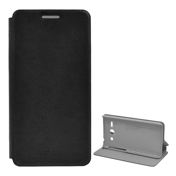 MOFI RUI tok álló, bőr hatású (FLIP, oldalra nyíló, asztali tartó funkció) FEKETE [Huawei Ascend Y530 (C8813)] (5996457446612)