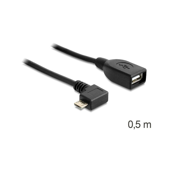 KAB Delock 83271 USB micro - B apa/USB 2.0 - A anya forgatott kábel - 0,5m