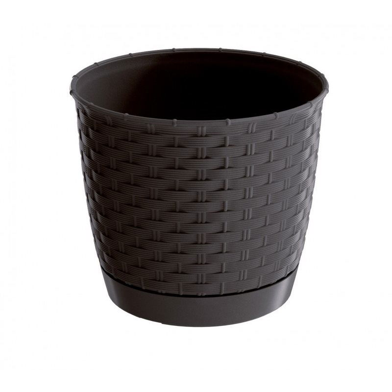 Prosperplast RATOLLA ROUND virágcserép, 21,7 cm, sötétbarna (344646)