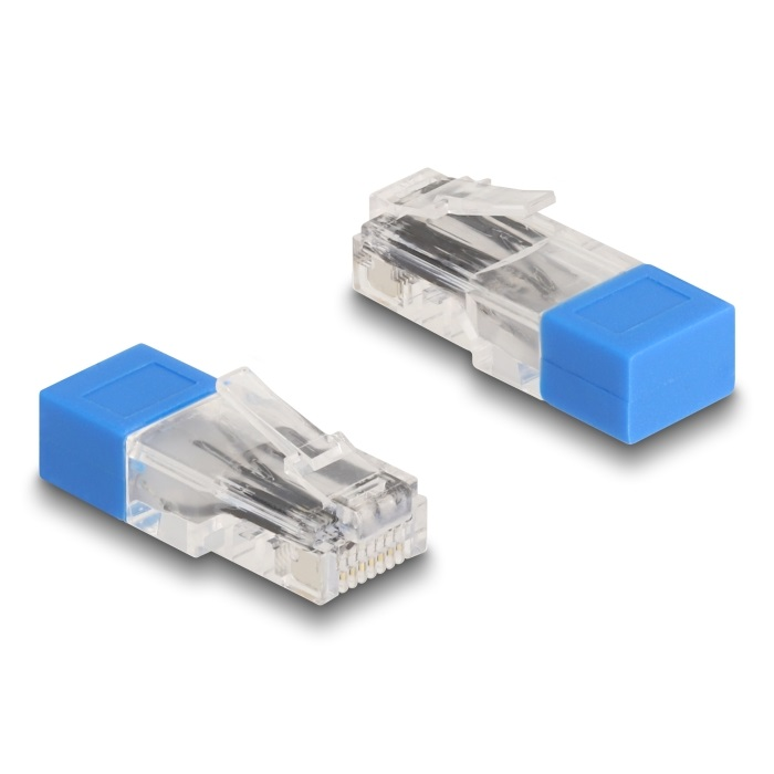 Delock RJ45 apa lezáró rezisztorral 120 Ohm kék (67187) (67187)