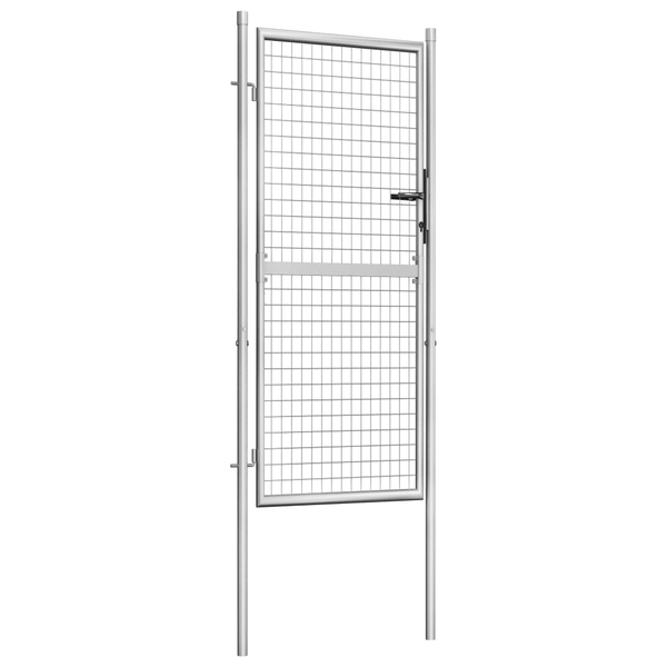 ezüstszínű horganyzott acél kertkapu 105 x 225 cm