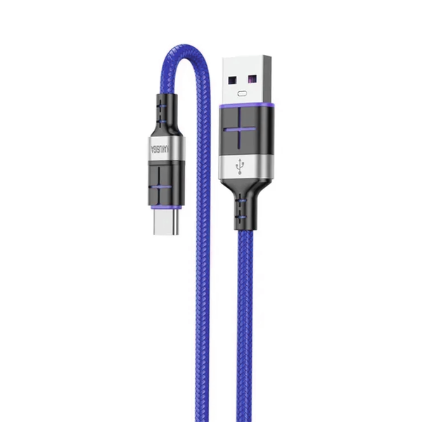 Kakusiga KSC-696 USB-A apa - USB-C apa Adat és töltő kábel 1,2m - Kék