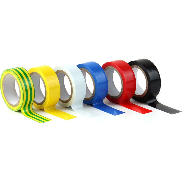 AMIO szigetelőszalag 15 mm × 5 m színes 6 darabos készlet