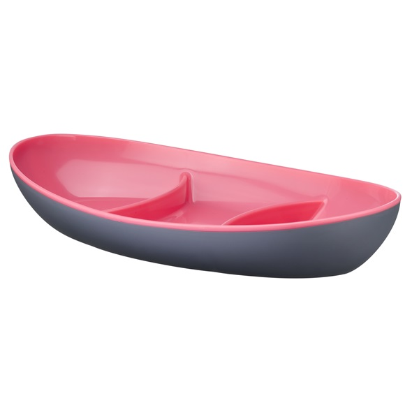 IRIS G-606 AURA OVAL DIVIDED kétszínű osztott tányér 17x27x5cm (G-606)