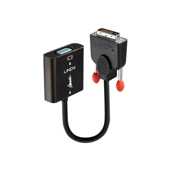 Lindy 38189 videokabel adapter 0,1 m DVI-D VGA (D-Sub) Sort