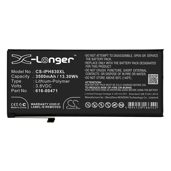 Cameron Sino CS-IPH830XL Apple iPhone XR 6.1 Telefon akkumulátor 3500 mAh