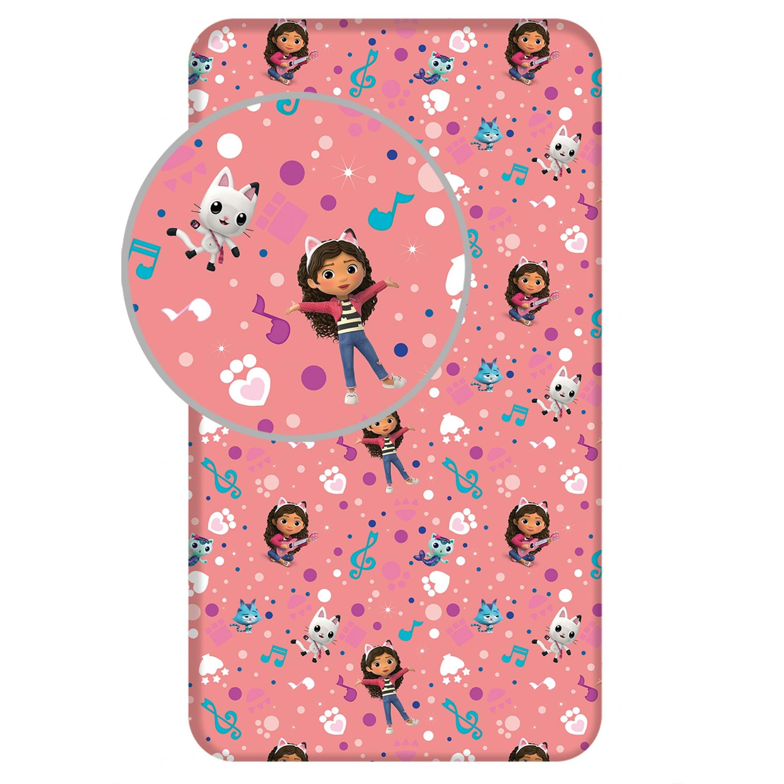 Jerry Fabrics Gabbys Dollhouse Sheet 90 × 200 × 25 cm (011153-PROSGABYSA)