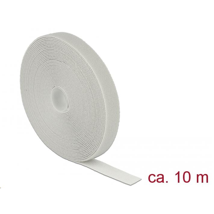 Delock Velcro szürke ragasztó szalag guriga Hx 10 m x Sz 20 mm (18281) (delock-18281)
