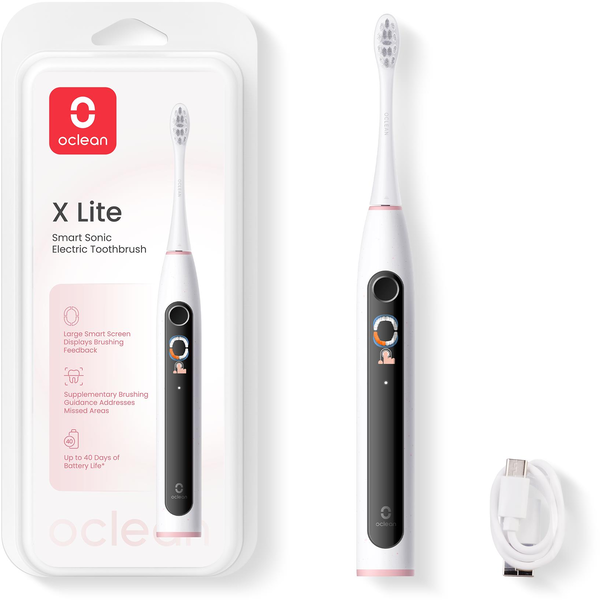 Oclean X Lite Grey sonický kartáček, šedo-růžový