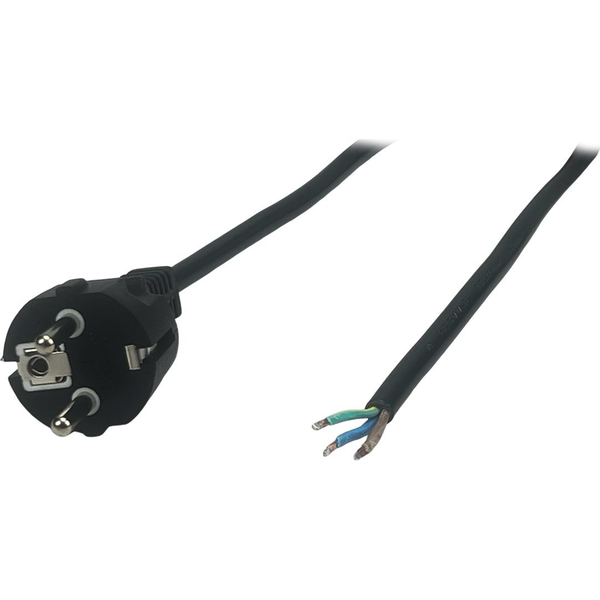POSAC-16/7/7-18B: POS AC cable CEE7/7-YJ-03[16A]-tinned ends H05VV-F3G1,0 L=1800 black