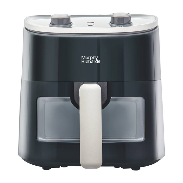 Компактен фритюрник Morphy Richards 480007 с визуален дисплей за пържене, сив