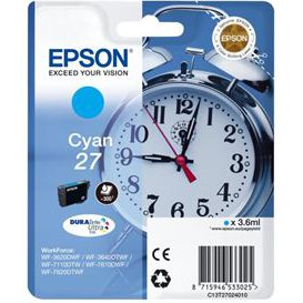Epson Alarm clock 27 DURABrite Ultra inktcartridge 1 stuk(s) Origineel Cyaan